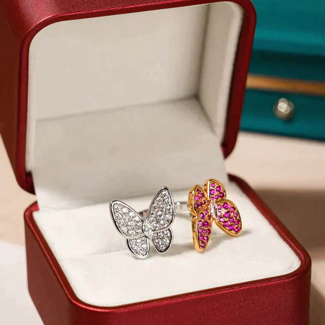 [⭐Miroze]TWIN BUTTERFLY DIAMOND RING