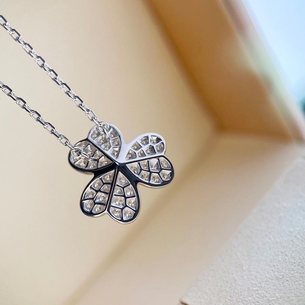 ⭐Miroze CLOVER DIAMOND NECKLACE SILVER