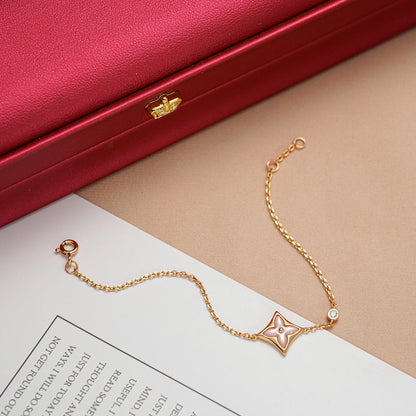 [⭐Miroze]STAR 1 DIAMOND PINK GOLD BRACELET
