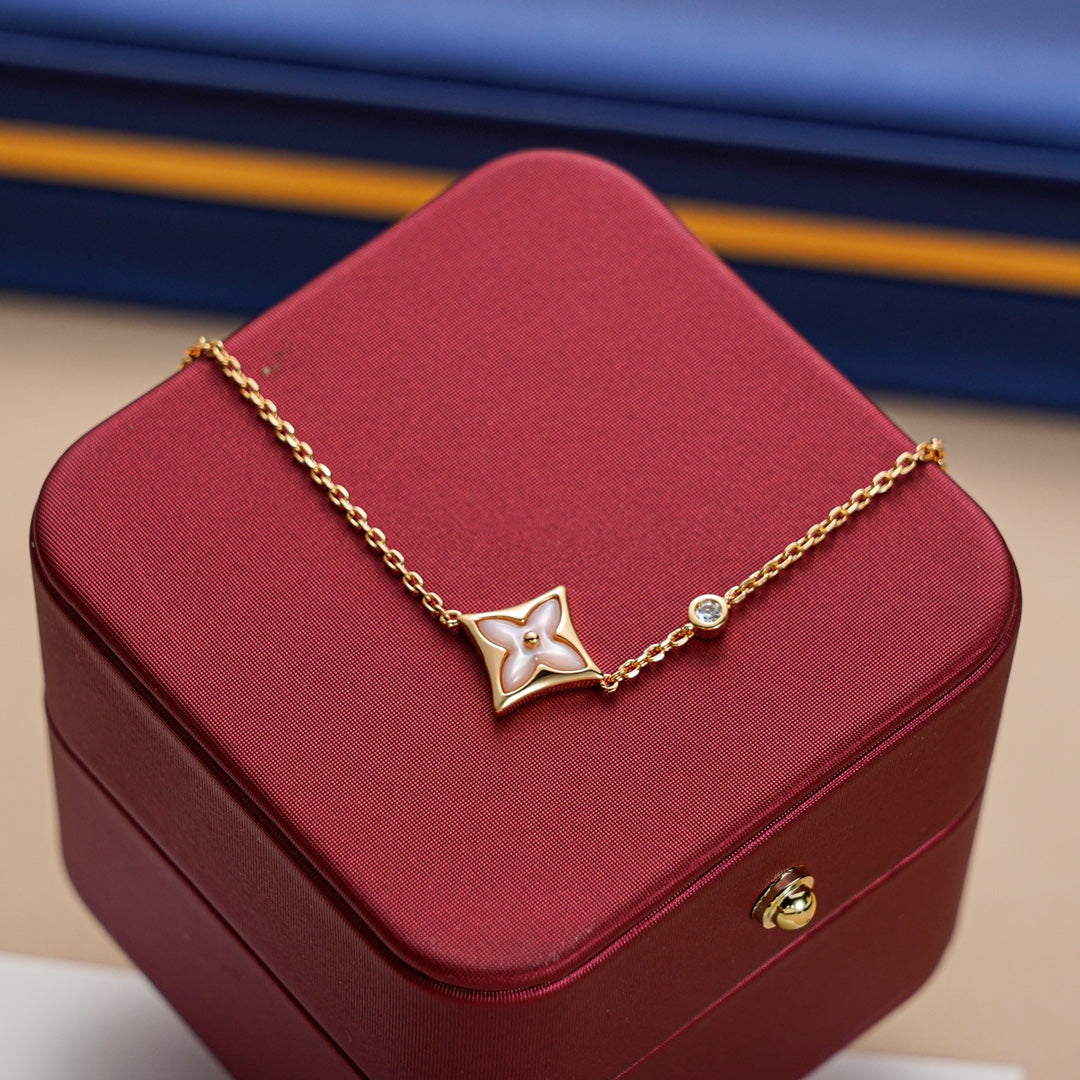 [⭐Miroze]STAR 1 DIAMOND PINK GOLD BRACELET