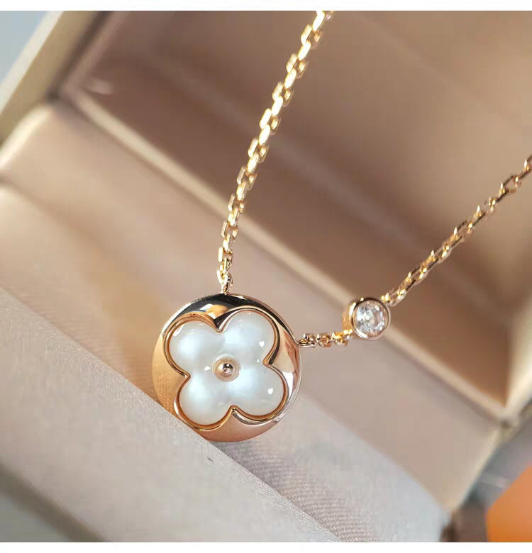 ⭐Miroze SUN MOP GOLD 1 DIAMOND NECKLACE