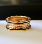 [⭐Veya]ZERO 1 PINK GOLD BLACK CERAMIC RING