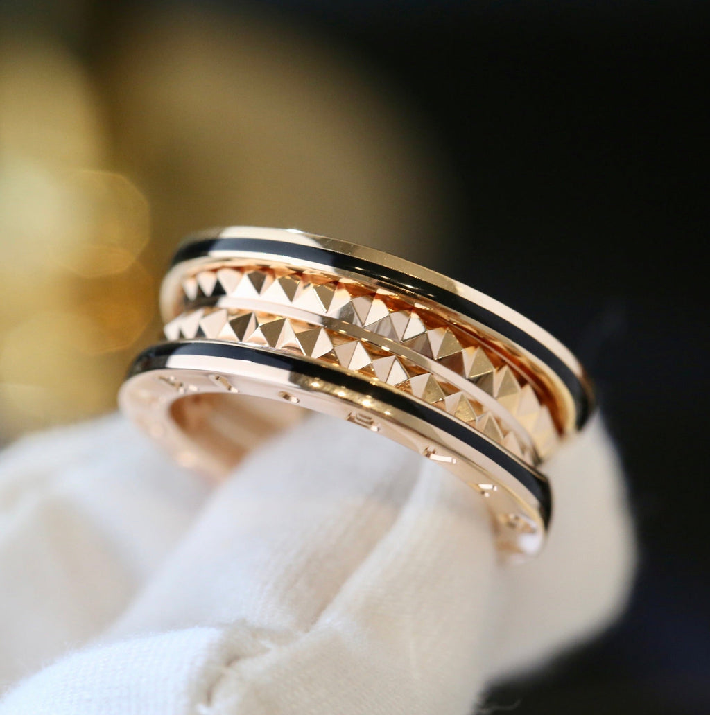 [⭐Veya]ZERO 1 PINK GOLD BLACK CERAMIC RING