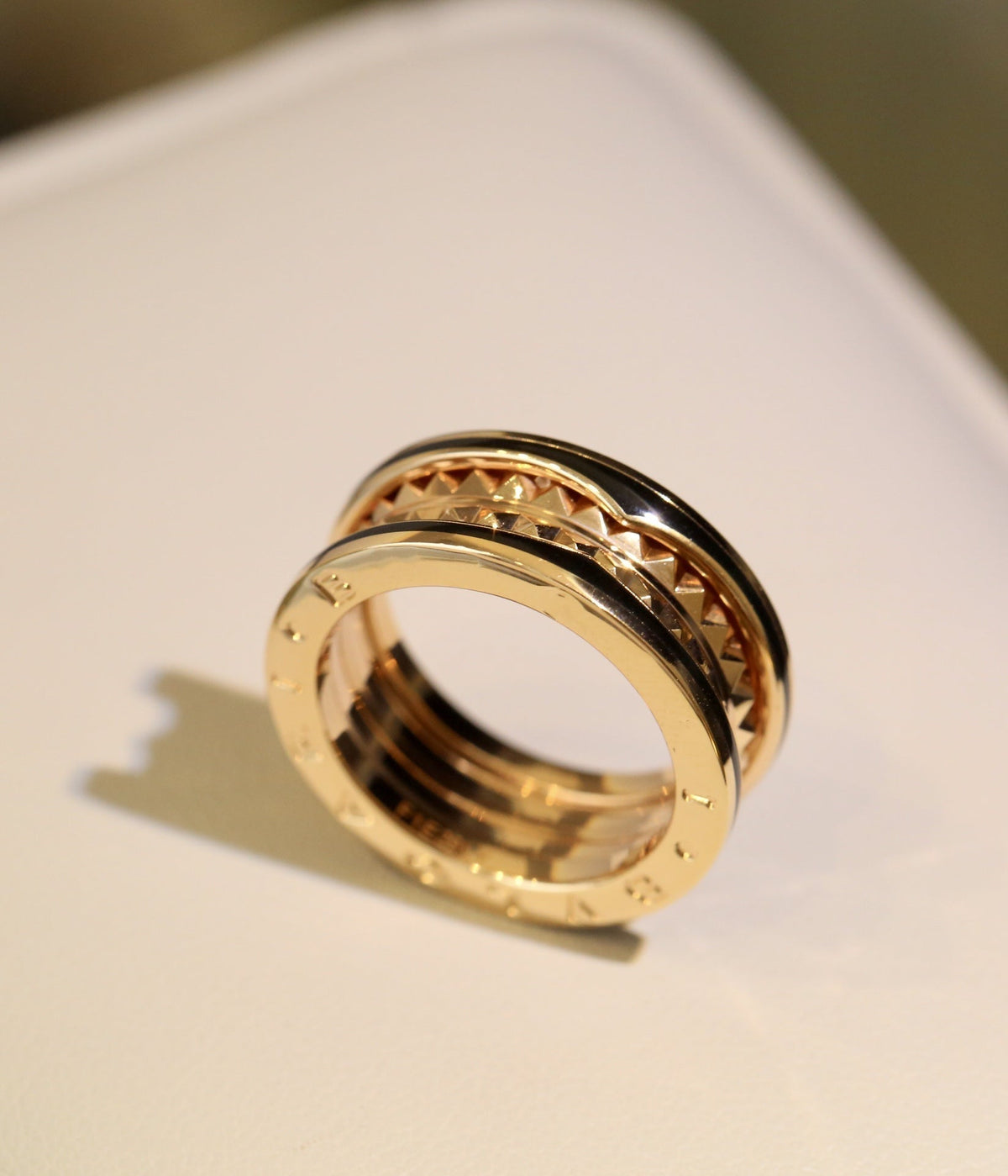 [⭐Veya]ZERO 1 PINK GOLD BLACK CERAMIC RING