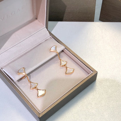 [⭐Miroze]DREAM EARRINGS 3 MOTIFS DIAMOND MOP PINK GOLD