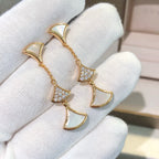 [⭐Veya]DREAM EARRINGS 3 MOTIFS DIAMOND MOP PINK GOLD