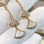 [⭐Veya]DREAM EARRINGS 3 MOTIFS DIAMOND MOP PINK GOLD