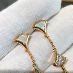 [⭐Veya]DREAM EARRINGS 3 MOTIFS DIAMOND MOP PINK GOLD