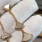 [⭐Veya]DREAM EARRINGS 3 MOTIFS DIAMOND MOP PINK GOLD
