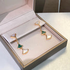 [⭐Veya]DREAM EARRINGS 3 MOTIFS MALACHITE MOP PINK GOLD