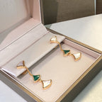 [⭐Veya]DREAM EARRINGS 3 MOTIFS MALACHITE MOP PINK GOLD