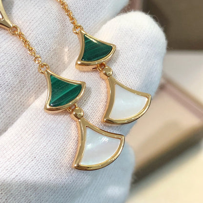 [⭐Miroze]DREAM EARRINGS 3 MOTIFS MALACHITE MOP PINK GOLD