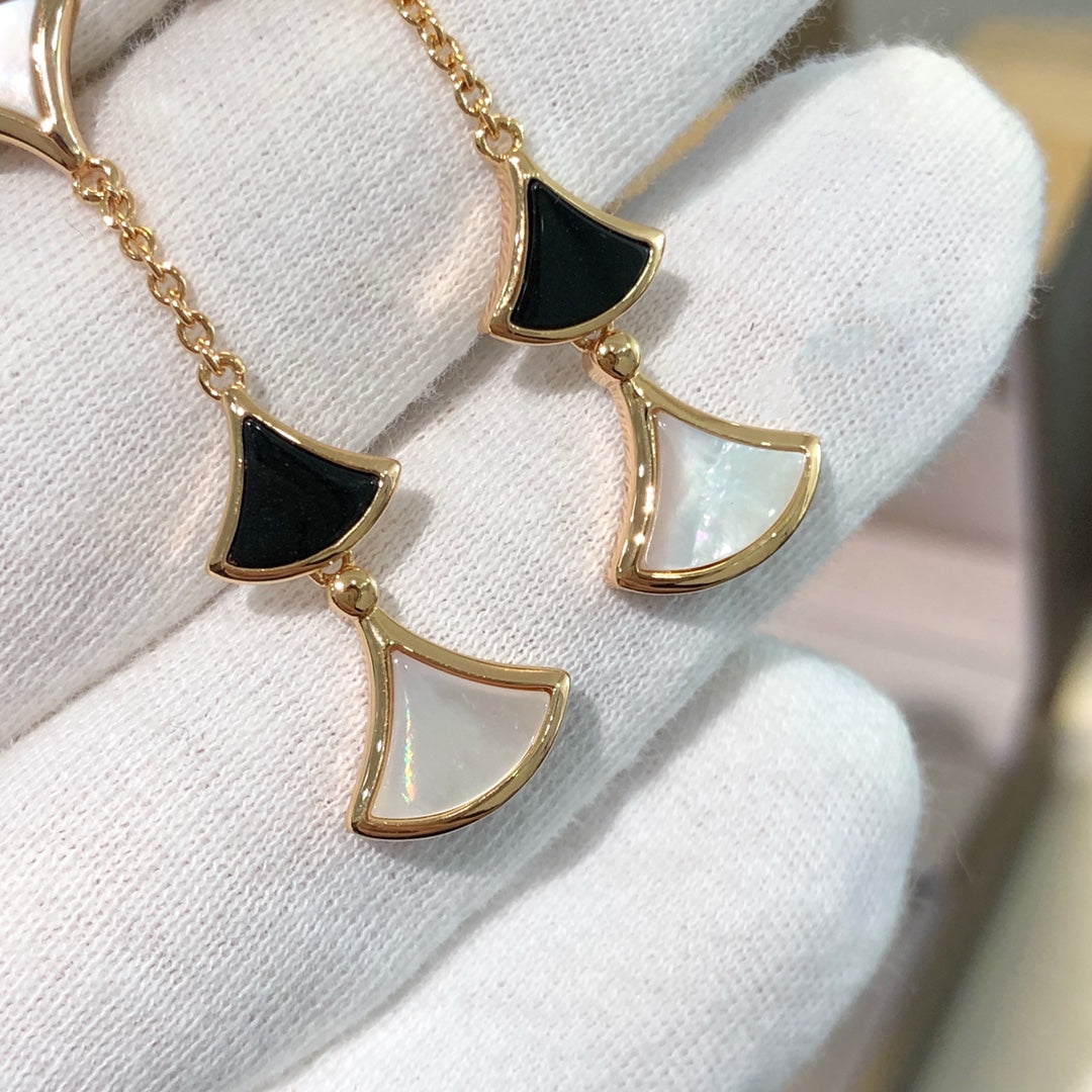 [⭐Miroze]DREAM EARRINGS 3 MOTIFS ONYX MOP PINK GOLD