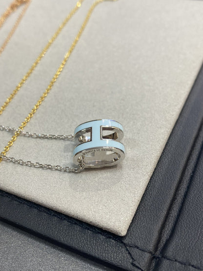 [⭐Miroze]POP H LIGHT BLUE NECKLACE