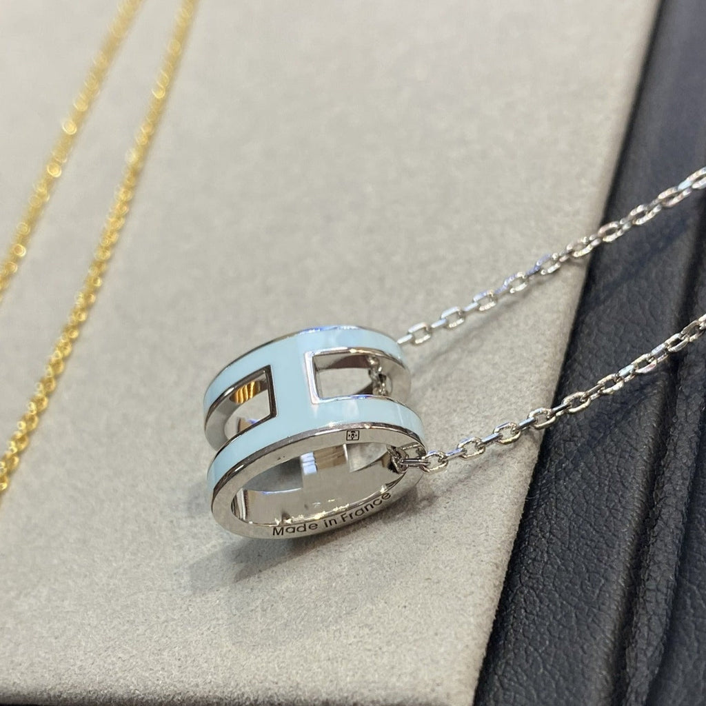 ⭐Miroze POP H LIGHT BLUE NECKLACE
