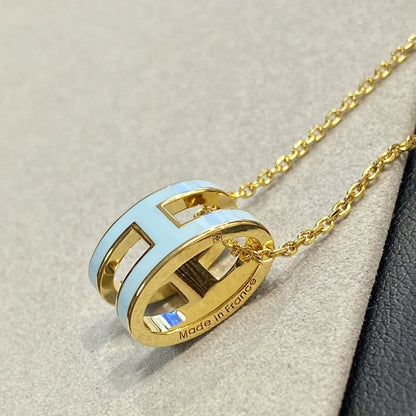 [⭐Miroze]POP H LIGHT BLUE NECKLACE