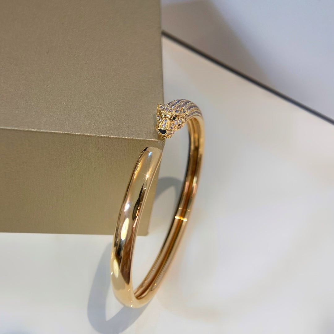 [⭐Miroze]PANTHERE GOLD DIAMOND OPEN BRACELET