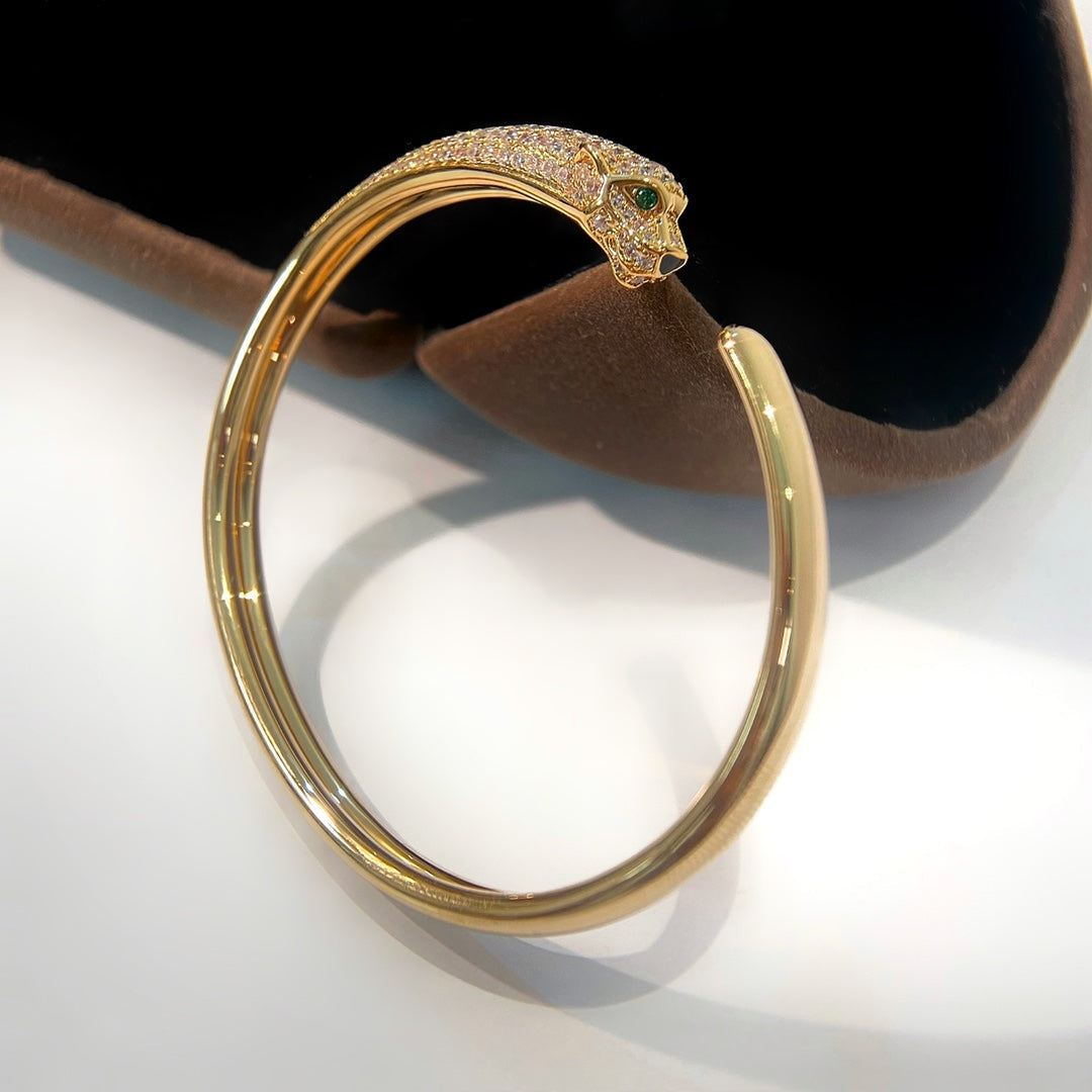 ⭐Miroze PANTHERE GOLD DIAMOND OPEN BRACELET