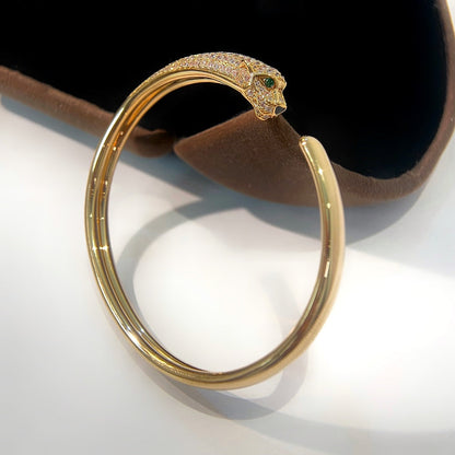 [⭐Miroze]PANTHERE GOLD DIAMOND OPEN BRACELET