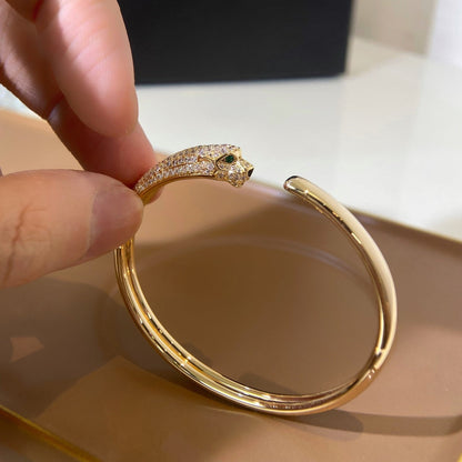 [⭐Miroze]PANTHERE GOLD DIAMOND OPEN BRACELET