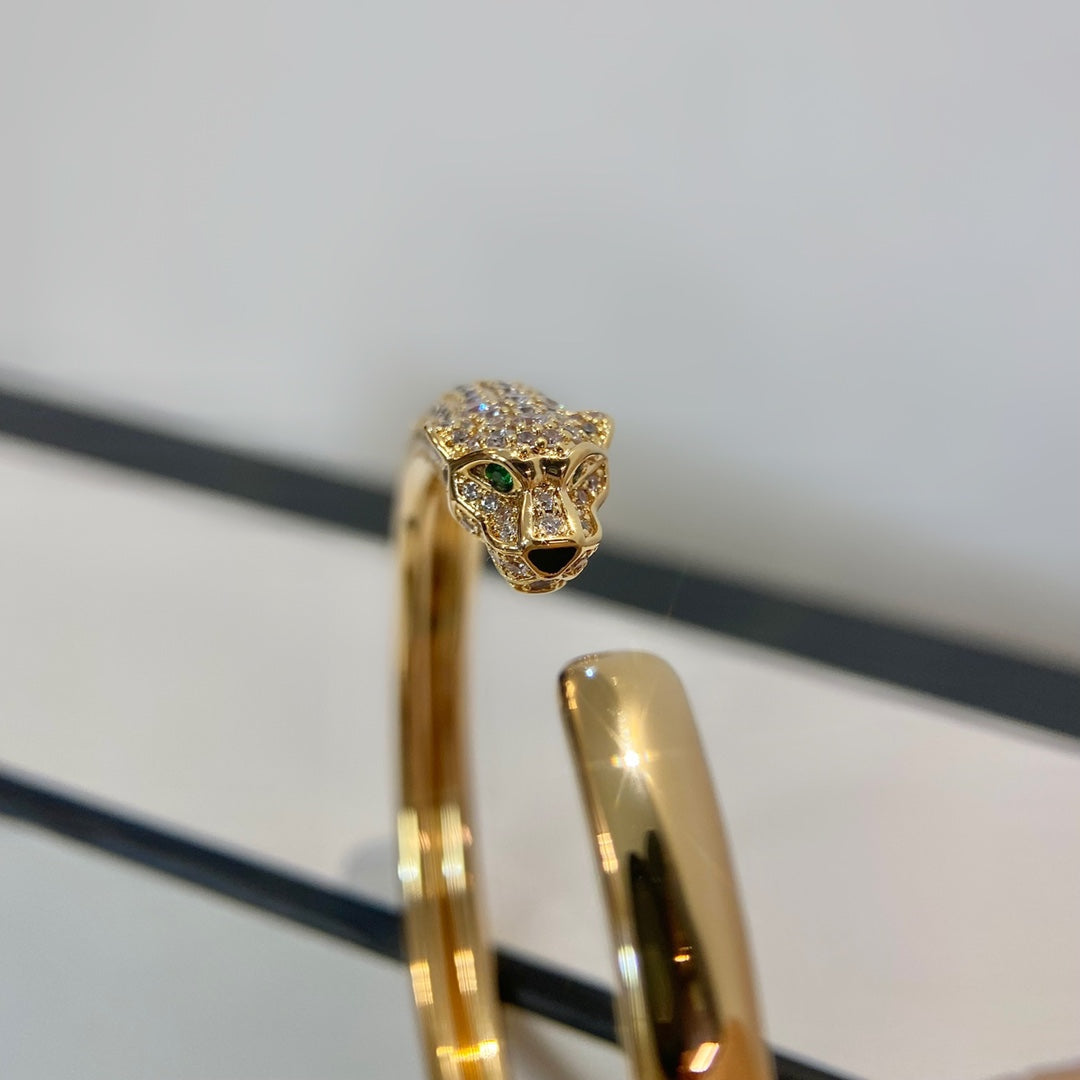 ⭐Miroze PANTHERE GOLD DIAMOND OPEN BRACELET