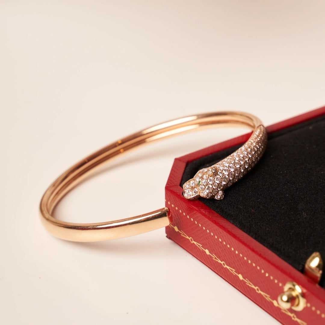 ⭐Miroze PANTHERE ROSE GOLD DIAMOND OPEN BRACELET