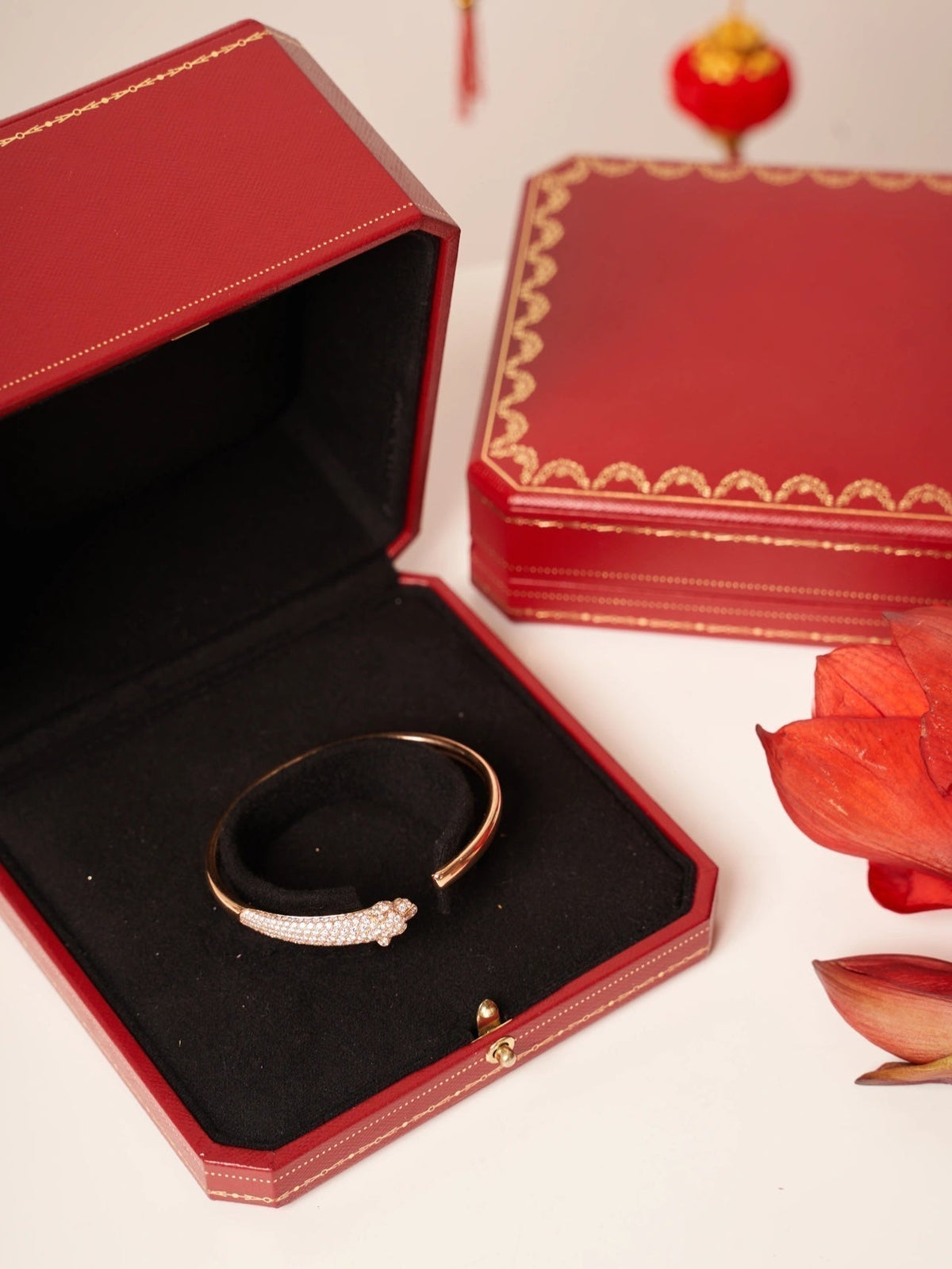 ⭐Miroze PANTHERE ROSE GOLD DIAMOND OPEN BRACELET