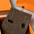 ⭐Miroze CHAINE VERSO BLACK CERAMIC EARRINGS