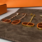 ⭐Miroze CHAINE VERSO BLACK CERAMIC EARRINGS