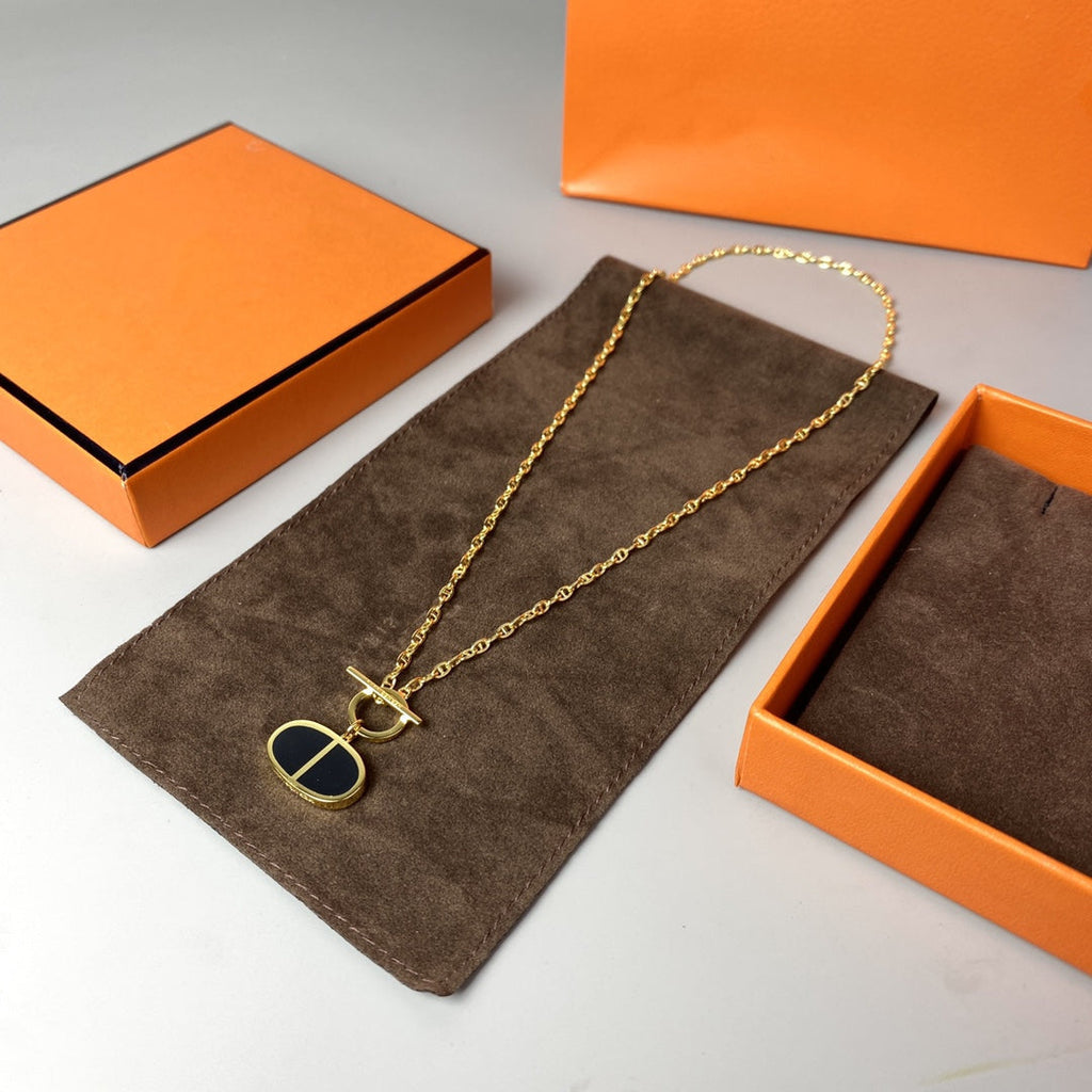 ⭐Miroze CHAINE VERSO BLACK CERAMIC NECKLACE