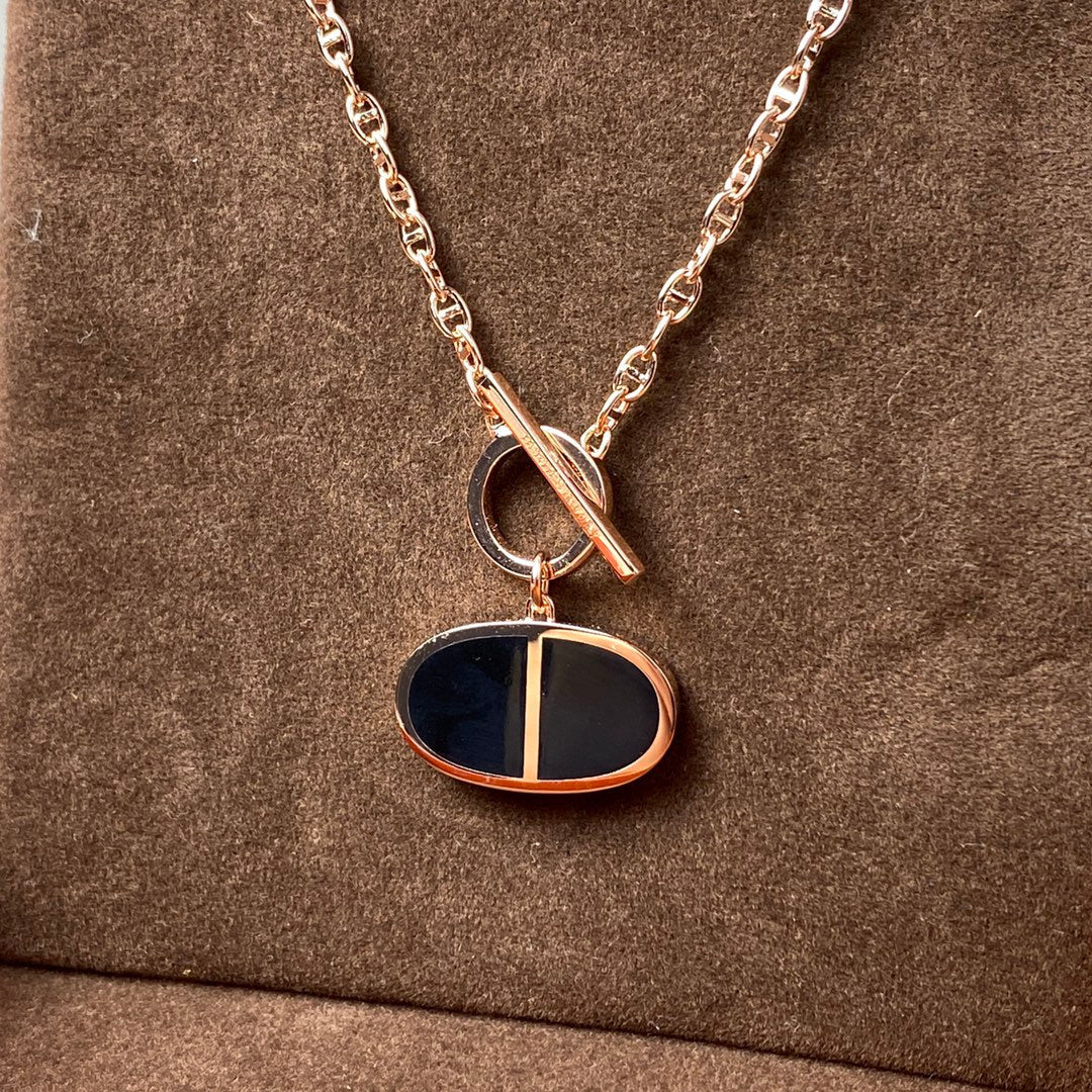 ⭐Miroze CHAINE VERSO BLACK CERAMIC NECKLACE
