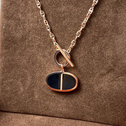 [⭐Miroze]CHAINE VERSO BLACK CERAMIC NECKLACE
