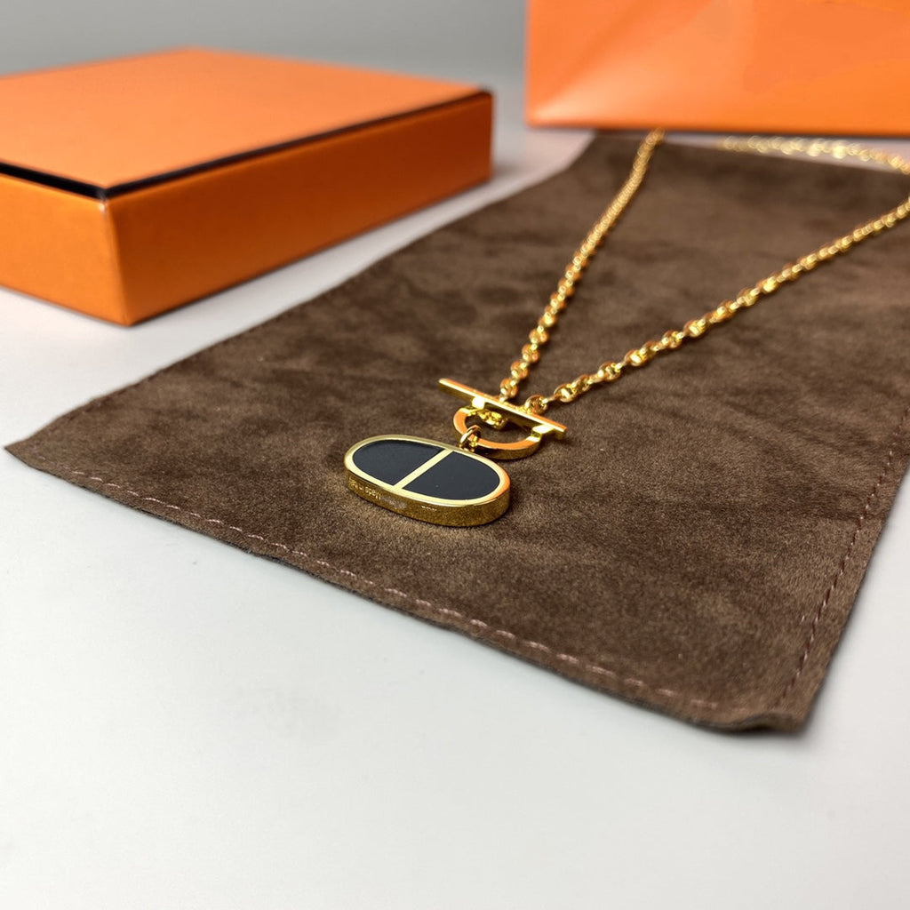 ⭐Miroze CHAINE VERSO BLACK CERAMIC NECKLACE