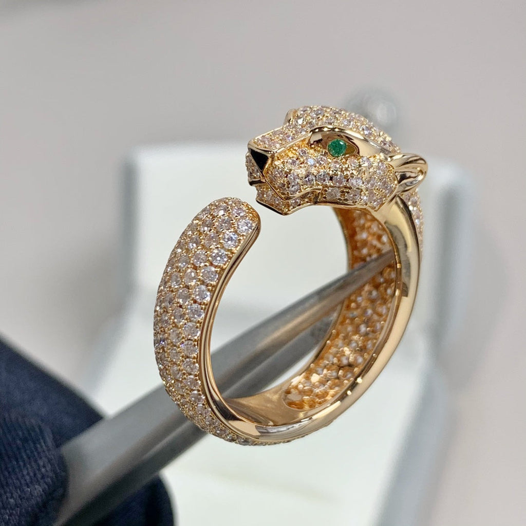 ⭐Miroze PANTHERE PINK GOLD DIAMOND RING