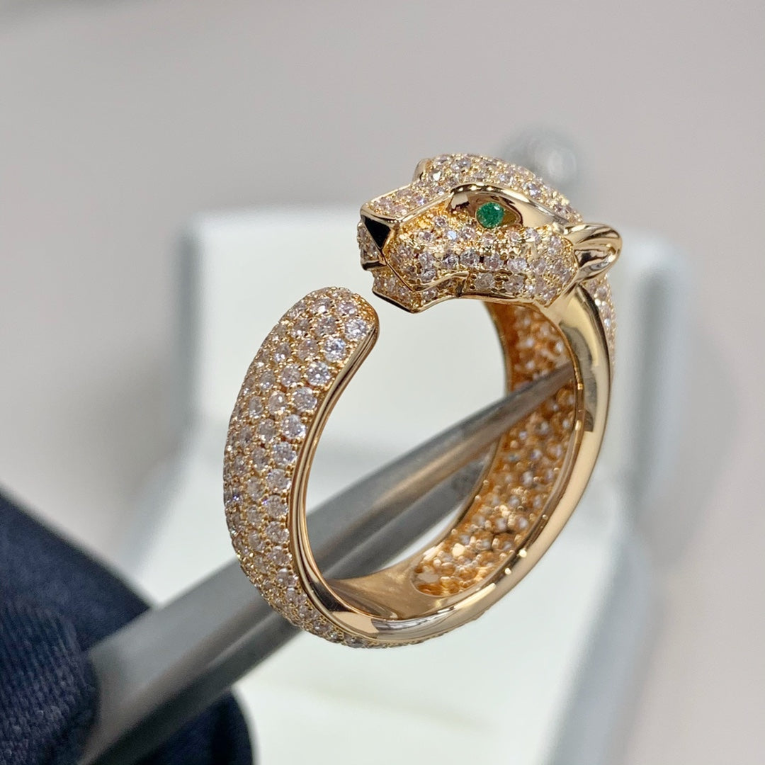⭐Miroze PANTHERE PINK GOLD DIAMOND RING
