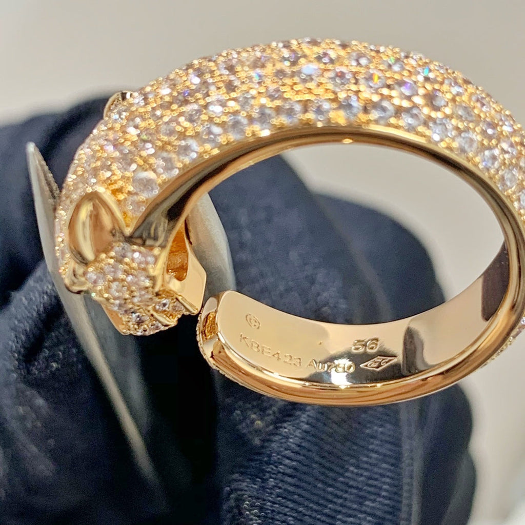 ⭐Miroze PANTHERE PINK GOLD DIAMOND RING