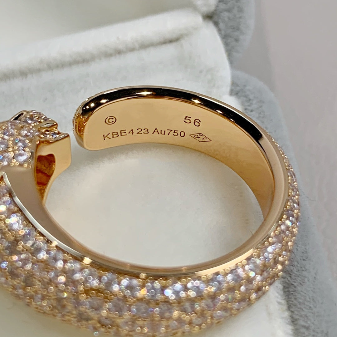 ⭐Miroze PANTHERE PINK GOLD DIAMOND RING