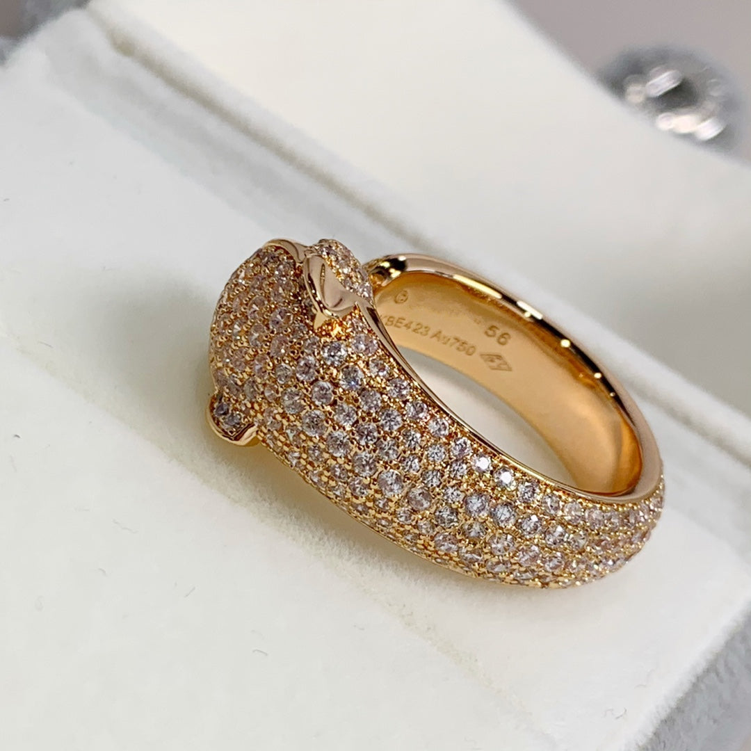 ⭐Miroze PANTHERE PINK GOLD DIAMOND RING
