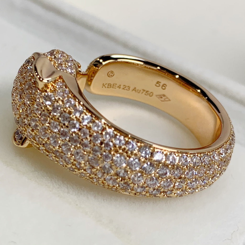 ⭐Miroze PANTHERE PINK GOLD DIAMOND RING