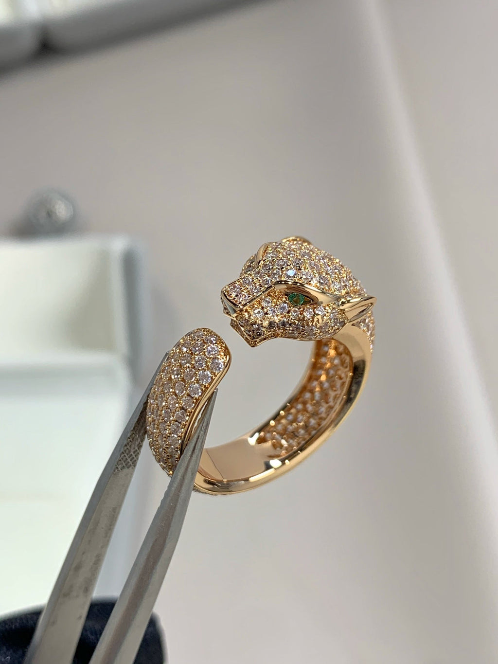 ⭐Miroze PANTHERE PINK GOLD DIAMOND RING