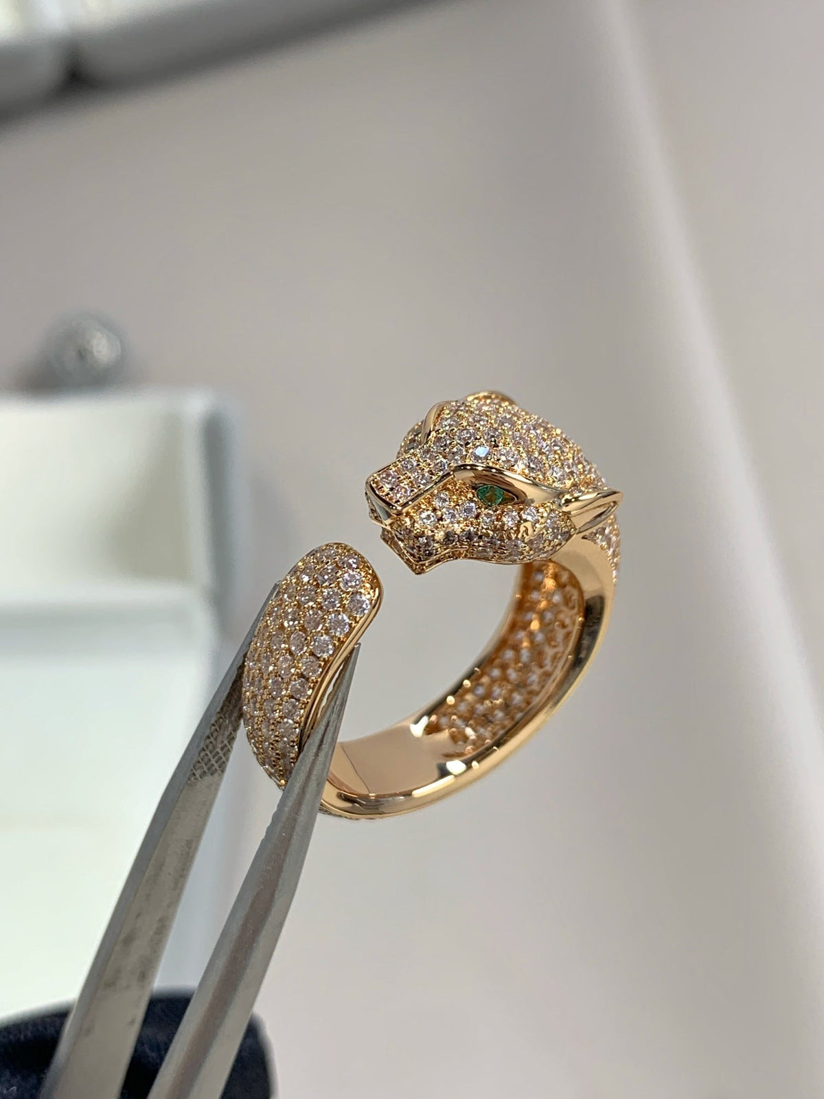 ⭐Miroze PANTHERE PINK GOLD DIAMOND RING