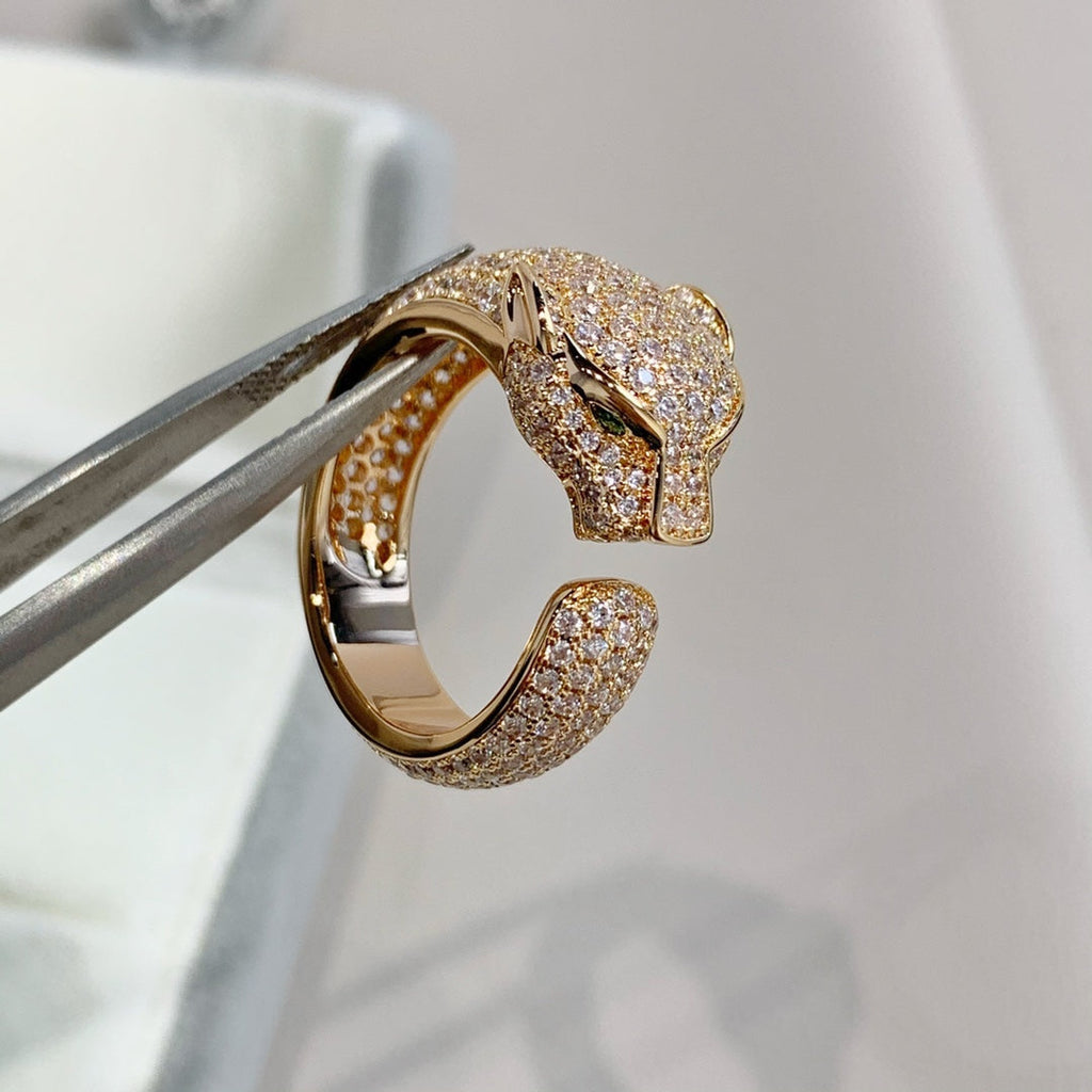 ⭐Miroze PANTHERE PINK GOLD DIAMOND RING