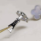 ⭐Miroze CLOVER MEDIUM 1 MOTIFS  WHITE MOP EARRINGS SILVER
