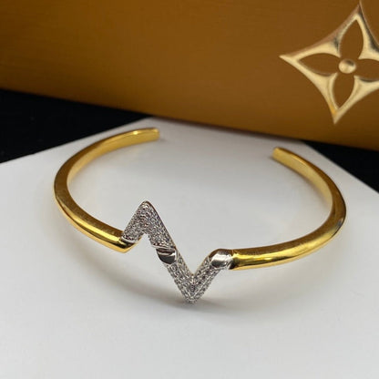 [⭐Miroze]VOLTE UPSITE DOWN DIAMOND GOLD OPEN BRACELET
