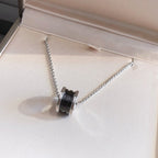 [⭐Veya]ZERO 1 BLACK CERAMIC SILVER NECKLACE