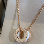 [⭐Veya]ZERO 1 WHITE CERAMIC PINK GOLD NECKLACE