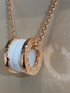 [⭐Veya]ZERO 1 WHITE CERAMIC PINK GOLD NECKLACE