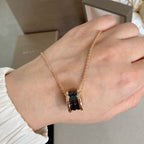 [⭐Veya]ZERO 1 BLACK CERAMIC PINK GOLD NECKLACE