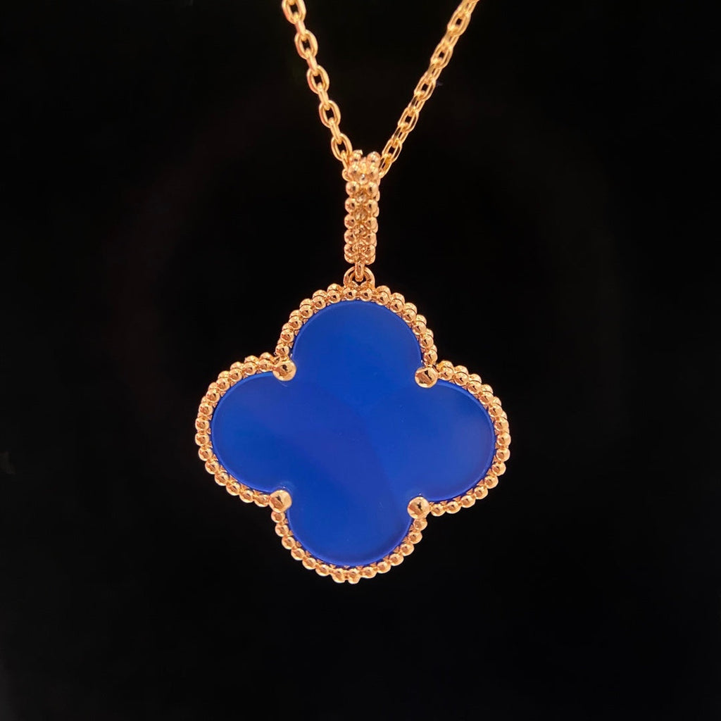 ⭐Miroze CLOVER 25MM NECKLACE TURQUOISE ROSE GOLD