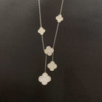 ⭐Miroze CLOVER 5 MOTIFS SILVER DIAMONDS NECKLACE
